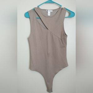 Medium Dark Nude cut out bodysuit
